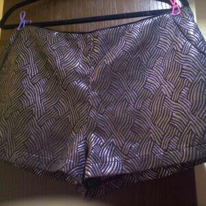 Silver Geometric Pattern Shorts
